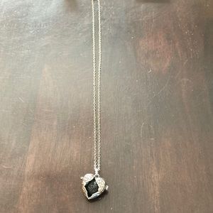 Angel wing Heart essential oil diffuser necklace with lava stone